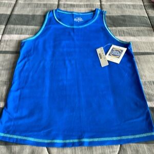 J Crew Sleeveless Sun Shirt in Bright Blue with Light Turquoise trim size Small